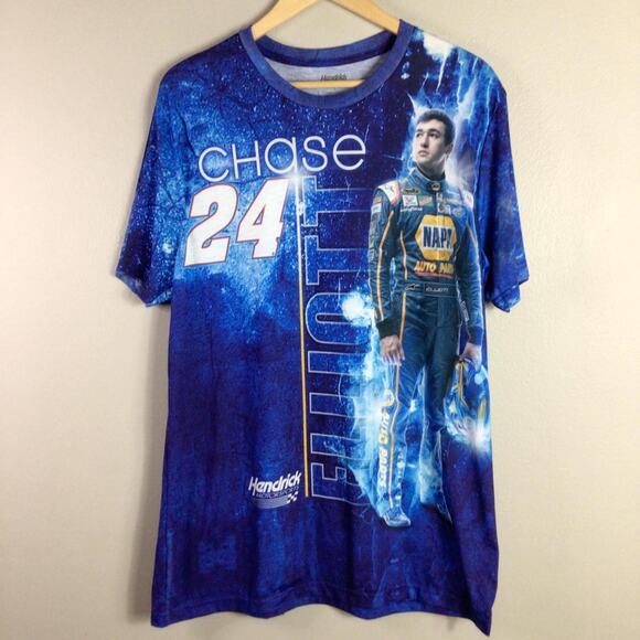 NAPA Chase Elliott 24 Hendrick Motorsports AOP Shirt Blue Large - Picture 1 of 5